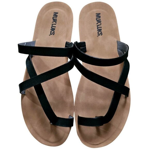 Muk Luks Women S About Town Sandals Black / 11 - Picture 4 of 8